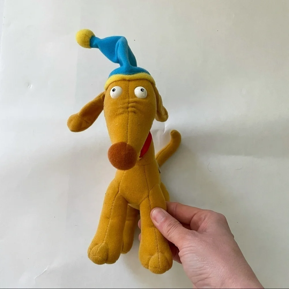 Vintage 1998 Mattel Rugrats Spike Dog w/ Hat Plush Tommy Pickles Pet Nineties